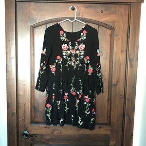 embroidered flower dress